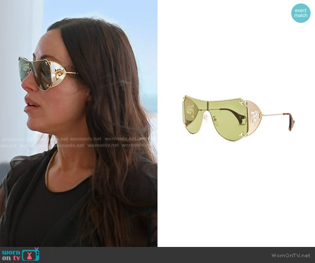 Emilio Pucci Shield Sunglasses worn by Angie Katsanevas on The Real Housewives of Salt Lake City
