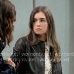 Emma’s dark brown leather jacket on General Hospital