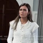 Emma's white crochet shirt on General Hospital