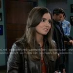 Emma’s dark brown leather jacket on General Hospital
