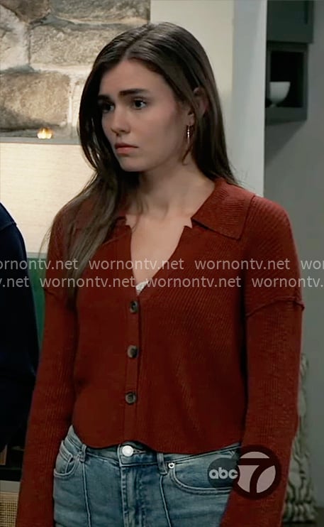 Emma's red cardigan on General Hospital