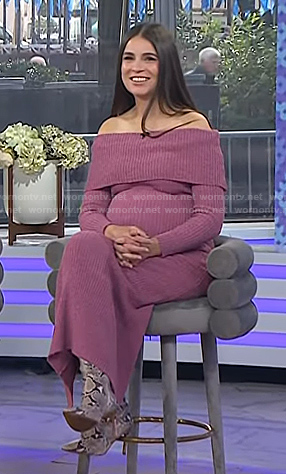 Erica Wark's pink off-shoulder knit dress on Today