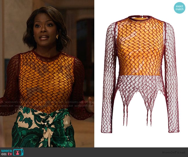 Etro Open-knit sweater worn by Vivian Banks (Cassandra Freeman) on Bel-Air