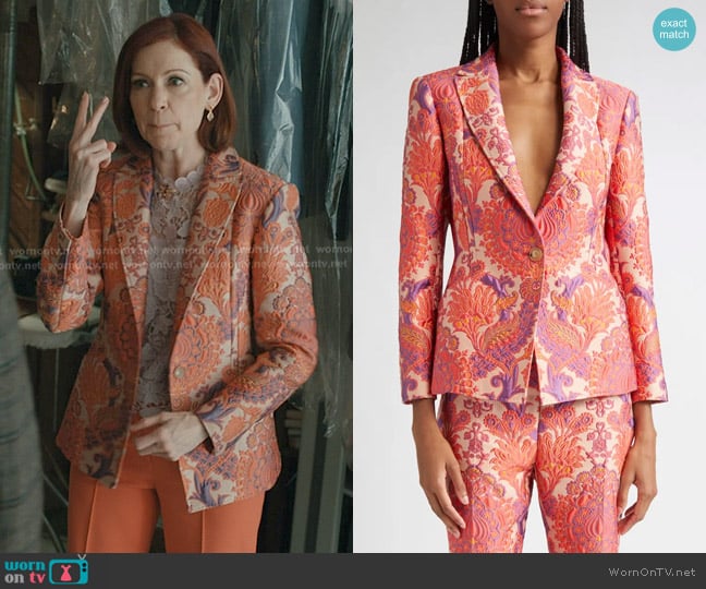 Etro Paisley Metallic Brocade Single Breasted Blazer worn by Elsbeth Tascioni (Carrie Preston) on Elsbeth