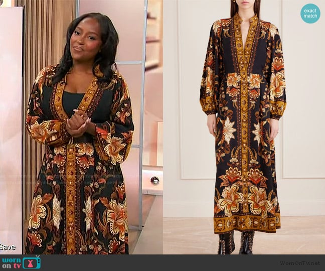 Farm Rio Majestic Garden maxi dress worn by Makho Ndlovu on Sherri