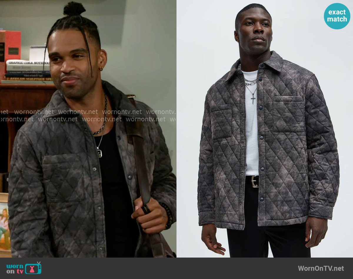 Fashion Nova Bayswater Vintage Quilted Button Up Shirt worn by Izaiah Hawthorne (David Lami Friebe) on Beyond the Gates