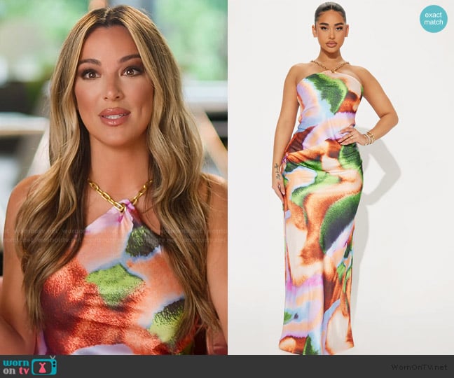 Fashion Nova Off The Chain Printed Maxi Dress worn by Alex Halll (Alex Hall) on Selling the OC