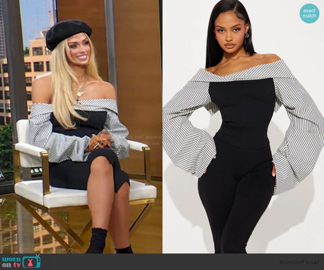 Fashion Nova Out Of Town Off Shoulder Top worn by Miranda McWhorter on Good Morning America