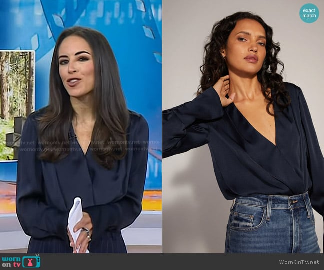 Kaylee’s navy wrap blouse on Today