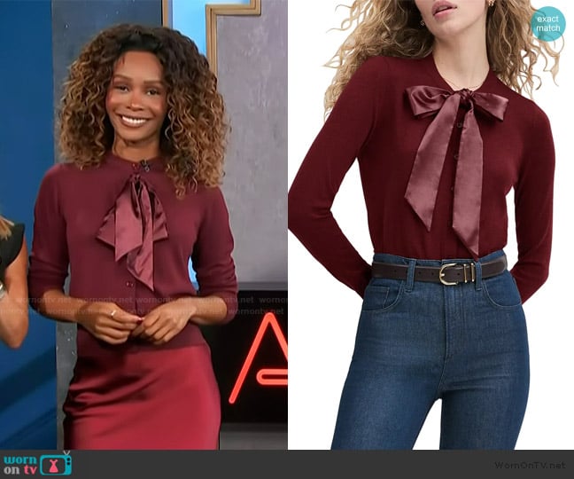 Favorite Daughter The Take a Bow Cardigan worn by Zuri Hall on Access Hollywood