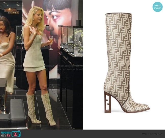 Fendi Ff Knee Boots worn by Emma Hernan on Selling Sunset