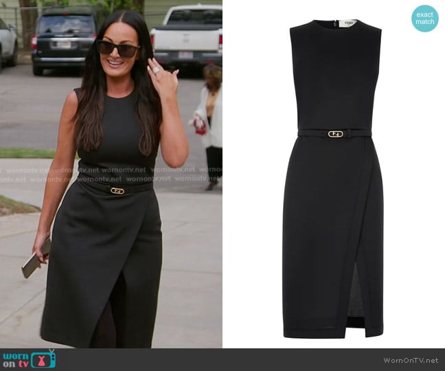 Fendi Sleeveless Piqué Jersey Belted Dress worn by Lisa Barlow on The Real Housewives of Salt Lake City