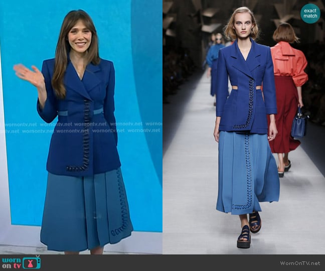 Fendi Spring 2016 Collection worn by Elizabeth Olsen on Today