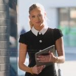 Fiona’s black contrast button front dress on Selling the OC