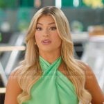 Fiona's green cross neck confessionals dress on Selling the OC