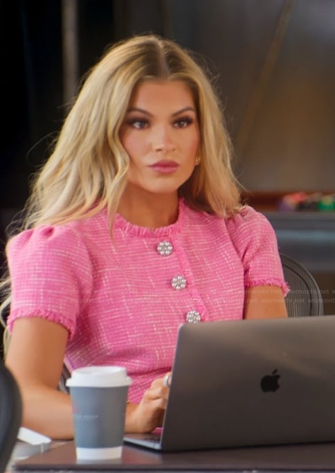 Fiona's pink tweed dress on Selling the OC