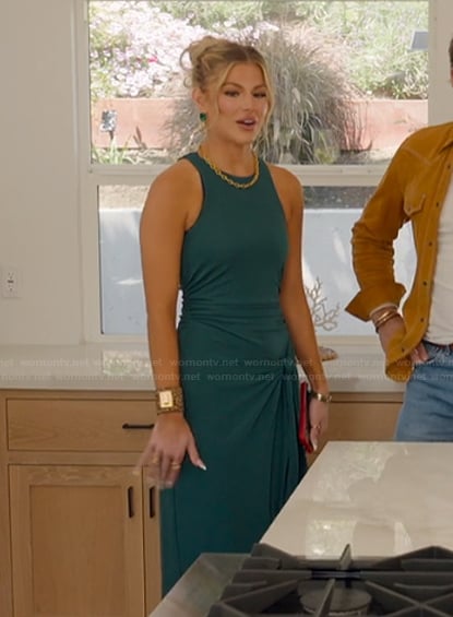 Fiona's teal sleeveless drape dress on Selling the OC