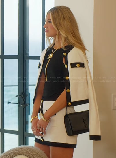 Fiona's white contrasting cardigan on Selling the OC