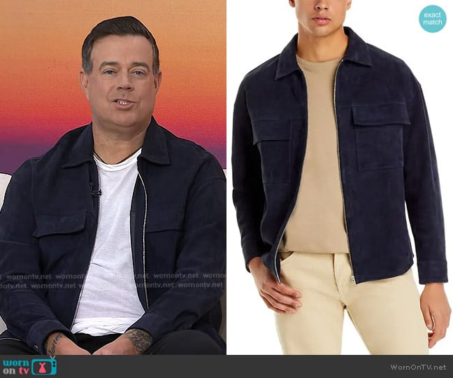 Frame Suede Zip Front Jacket worn by Carson Daly on Today