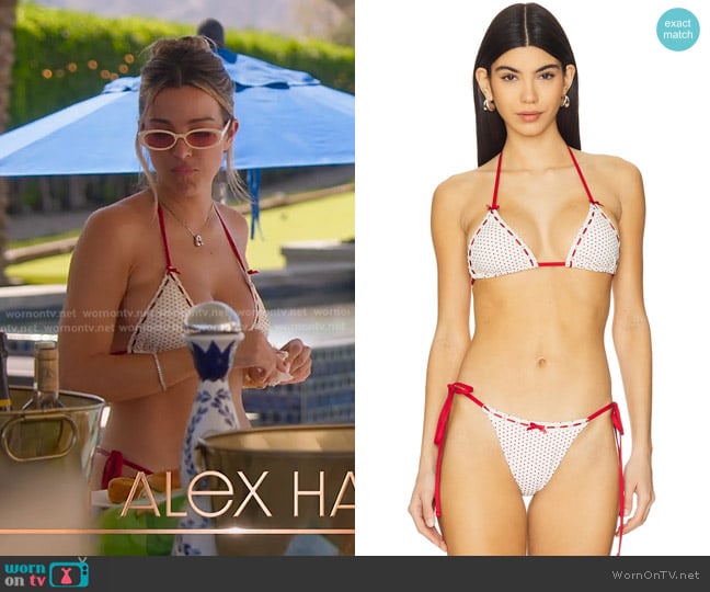 Frankies Bikinis Nick Bikini Top and Mackenzie Bikini Bottom worn by Alex Halll (Alex Hall) on Selling the OC