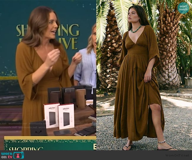 Free People Dixie Maxi Dress worn by Monica Mangin on Live with Kelly and Mark