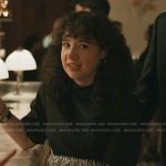 Marissa’s black fringe hem top and skirt on Elsbeth