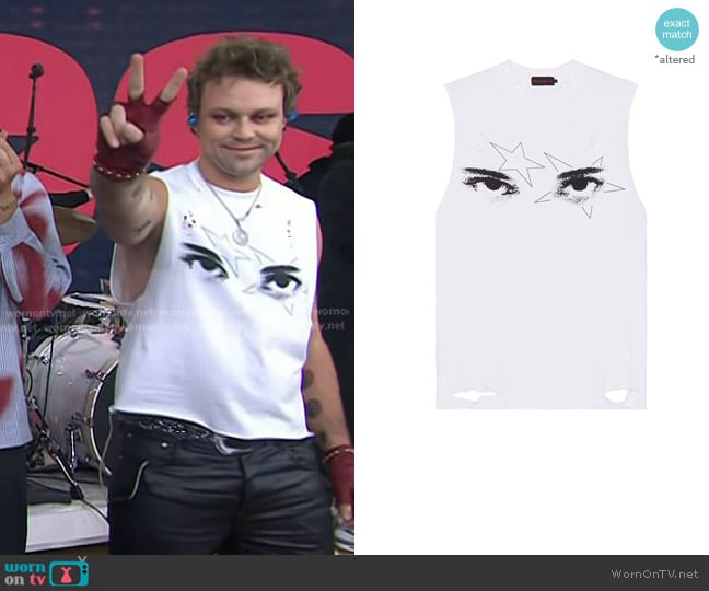 Funeral Apparel Star Eye Tank Top worn by Ashton Irwin on Today