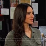 Gabi's green tie waist jumpsuit on Days of our Lives