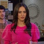 Gabi’s pink puff sleeve sweater on Days of our Lives