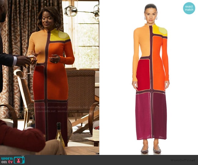 Gabriela Hearst Apollonis wool and cashmere maxi dress worn by Vivian Banks (Cassandra Freeman) on Bel-Air