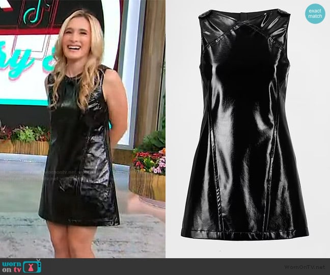 Brittany’s black leather mini dress on Sherri Brittany’s black leather mini dress on Sherri