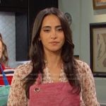 Gabi’s pink floral blouse on Days of our Lives