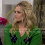 Gemma’s green argyle cardigan on The Neighborhood