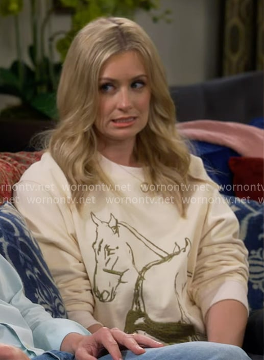 Gemma's horse sweatshirt on The Neighborhood