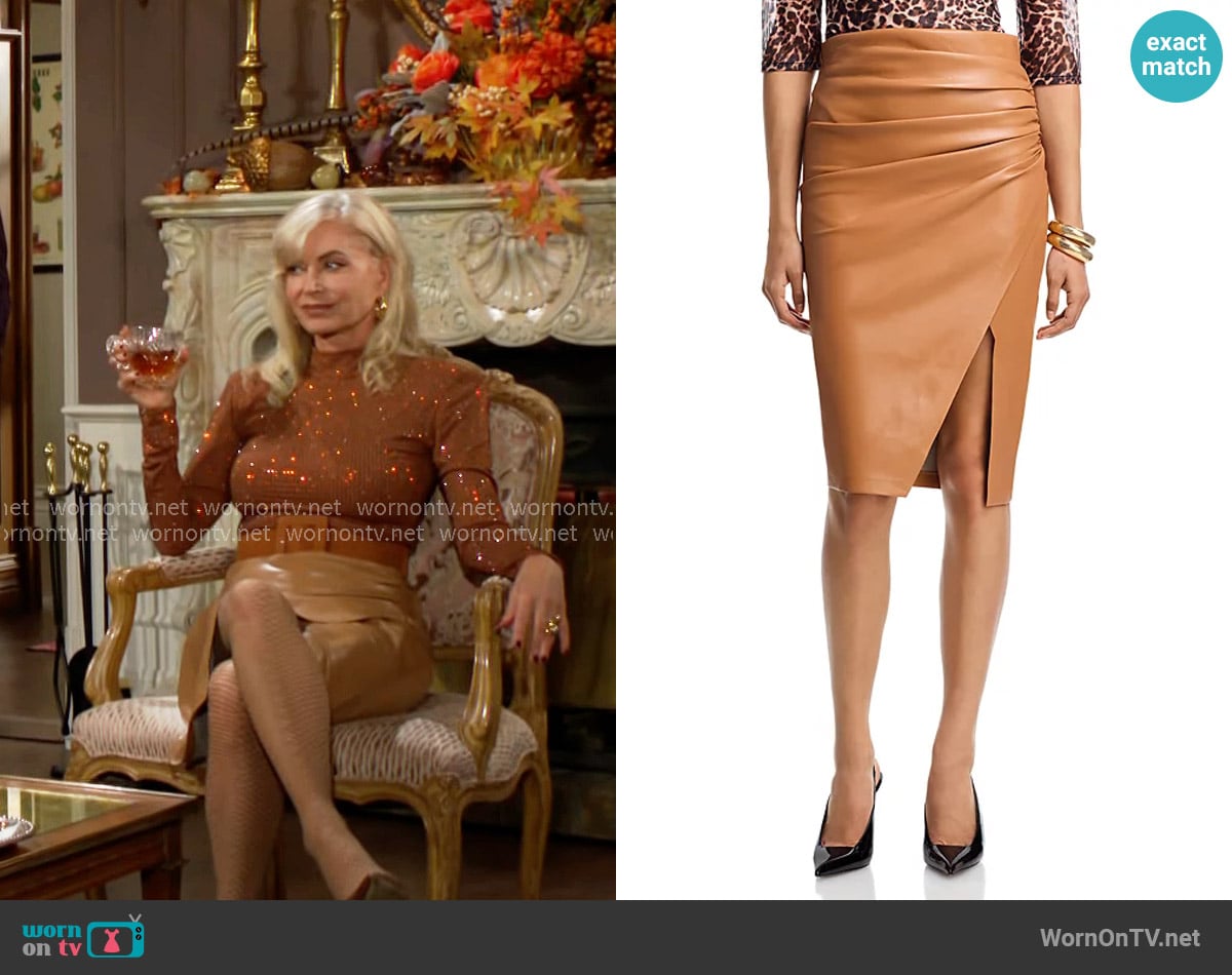 Generation Love Gina Skirt in Lion worn by Ashley Abbott (Eileen Davidson) on The Young and the Restless