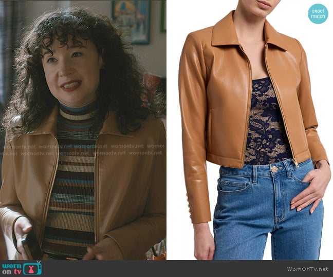Generation Love Lola Faux Leather Jacket in Lion worn by Marissa Gold (Sarah Steele) on Elsbeth