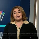 Gilma Avalos’s black contrast trim dress on NBC News Daily