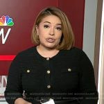 Gilma Avalos’s black button front knit dress on NBC News Daily