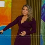 Ginger’s purple crochet cuff cardigan dress on Good Morning America