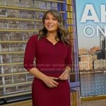 Ginger’s burgundy pleated polo dress on Good Morning America
