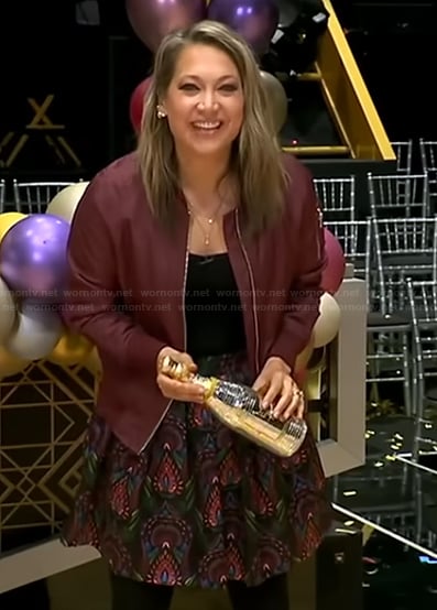 Ginger’s printed skirt on Good Morning America