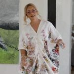 Gizelle’s white floral print kaftan on The Real Housewives of Potomac