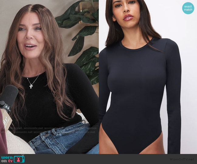 Kris’s black mesh top on The Kardashians