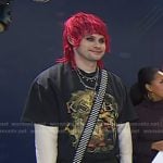 Michael Clifford’s black graphic print tee on Today