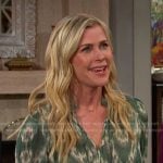 sami’s green ikat print dress on Days of our Lives