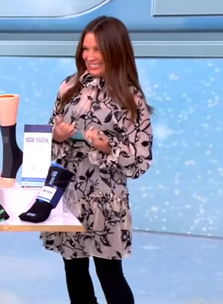 Gretta Monahan’s floral print mini dress on The View
