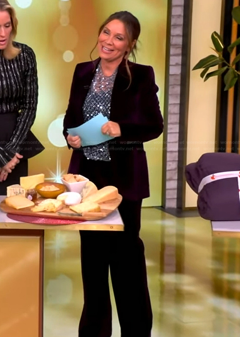 Gretta Monahan's velvet suit and sequin top on The View