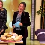 Gretta Monahan’s velvet suit and sequin top on The View