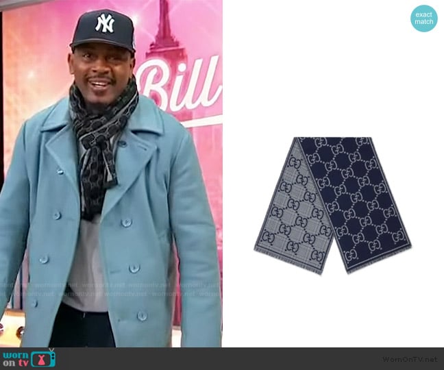 Gucci Jacquard Fringed Edge Scarf worn by Bill Bellamy on Sherri