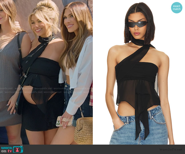 Jen’s black halter neck top on SLOMW
